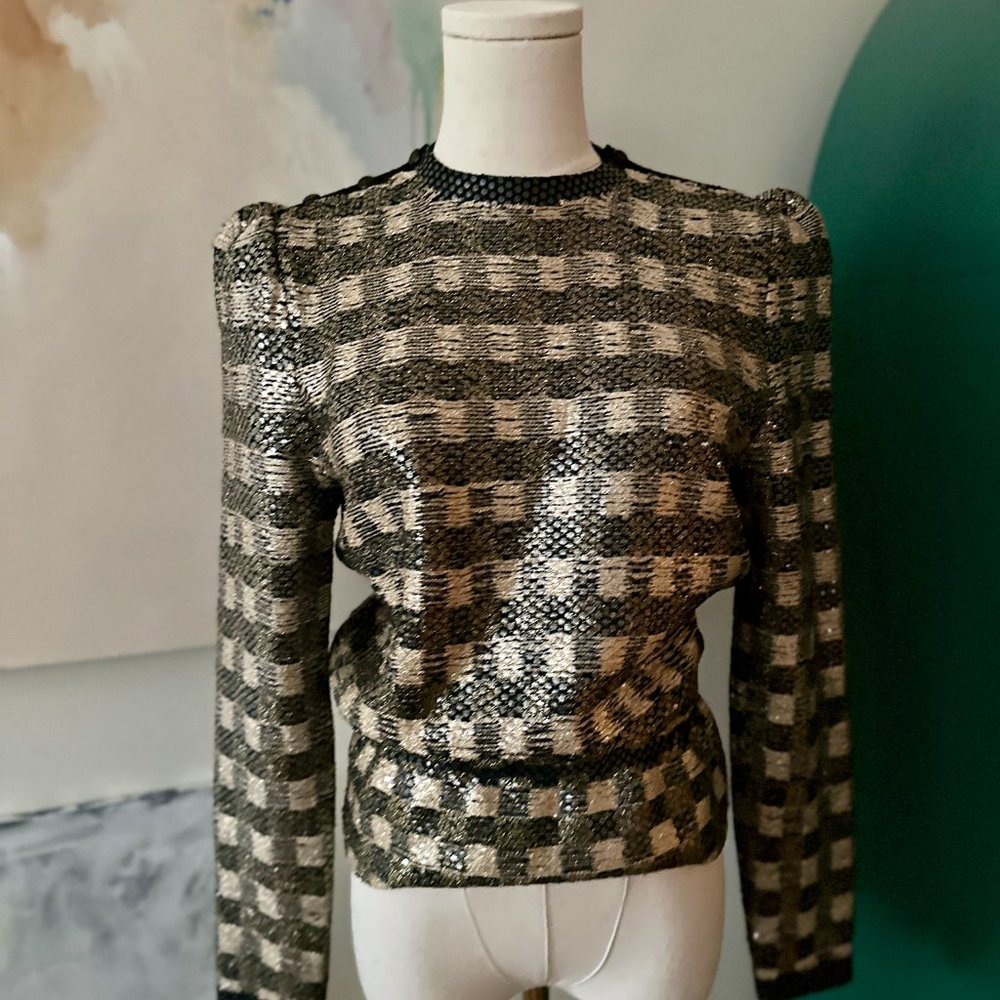 Vintage St. John‎ for Saks Fifth Avenue shiny Metallic Sweater